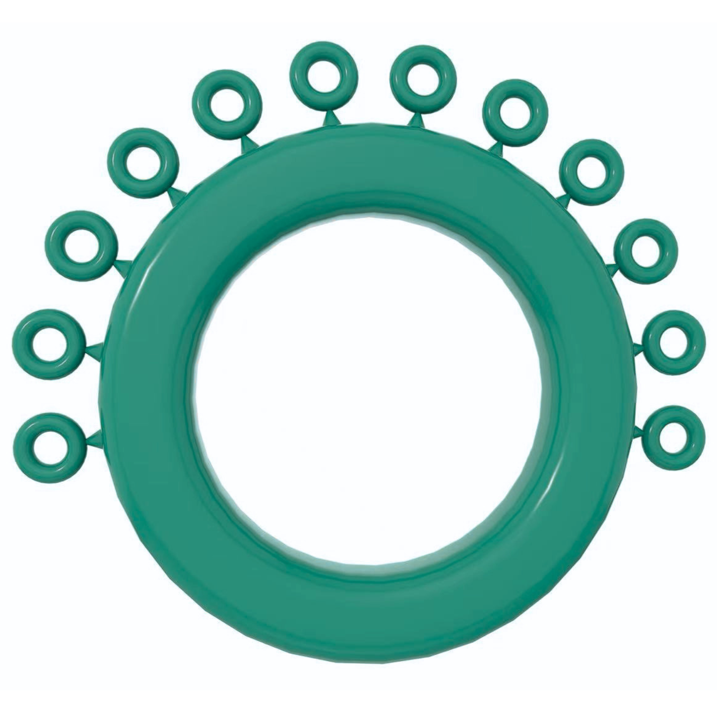 Sea-Green-Mini-Ligature-Ring-Tie-Donut-Elastomeric