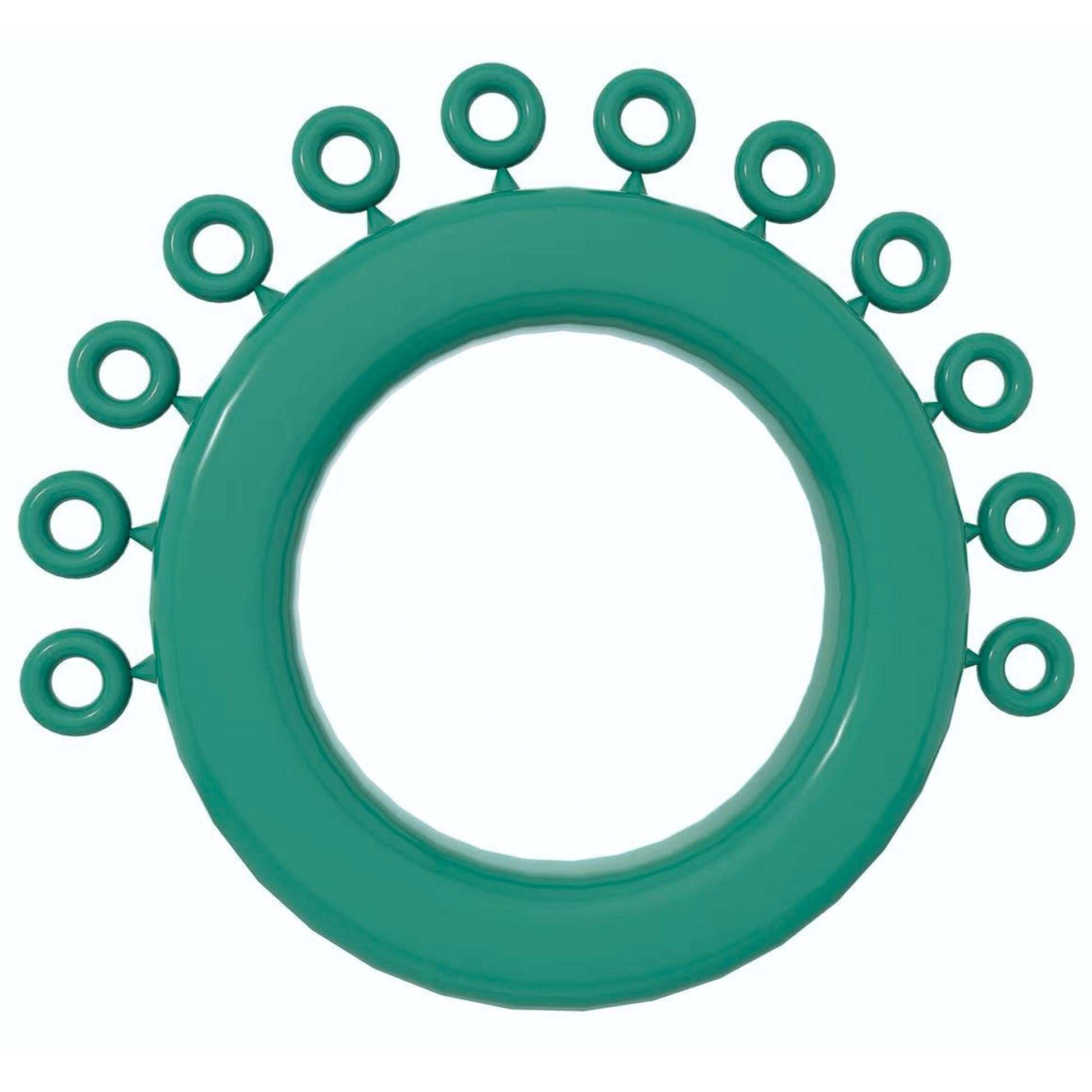 Sea-Green-Mini-Ligature-Ring-Tie-Donut-Elastomeric