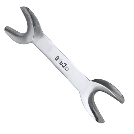 Stainless-Steel-V-Shape-Cheek-Retractors-DE-Long-Handle-Double-Ended-Front-View